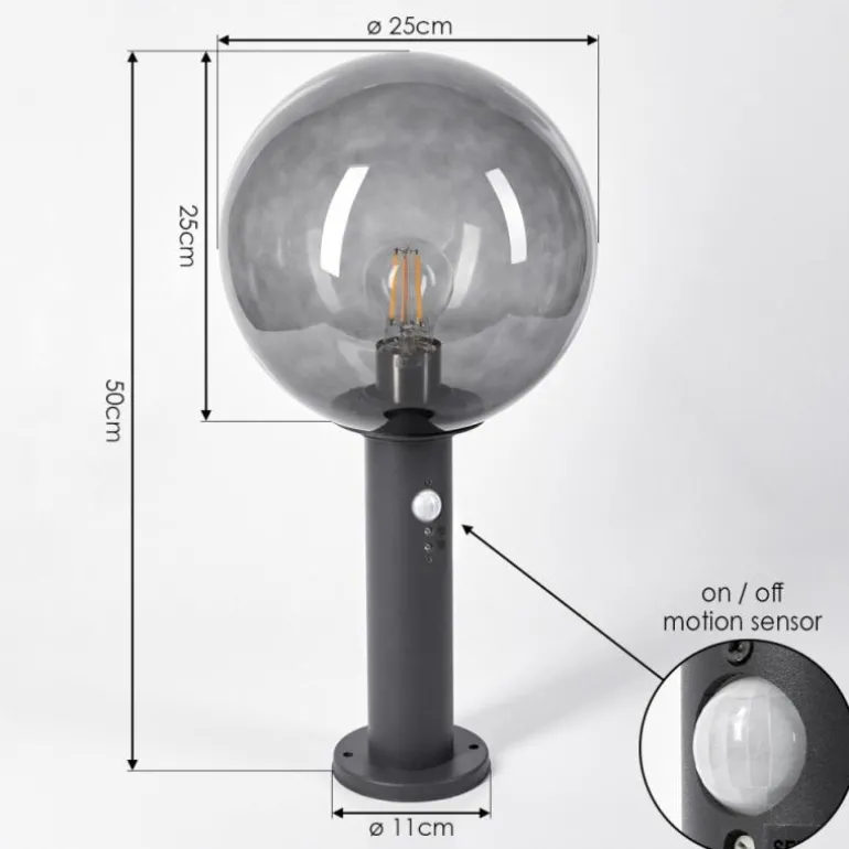 Borne lumineuse Bostarenga Anthracite, 1 lumière, Détecteur de mouvement