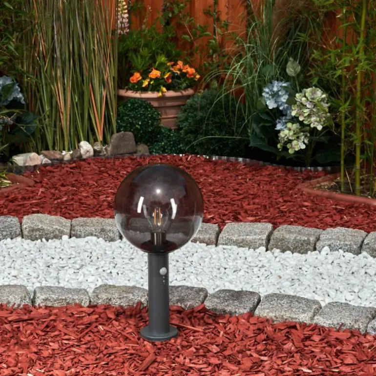 Borne lumineuse Bostarenga Anthracite, 1 lumière, Détecteur de mouvement