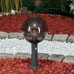 Borne lumineuse Bostarenga Anthracite, 1 lumière, Détecteur de mouvement