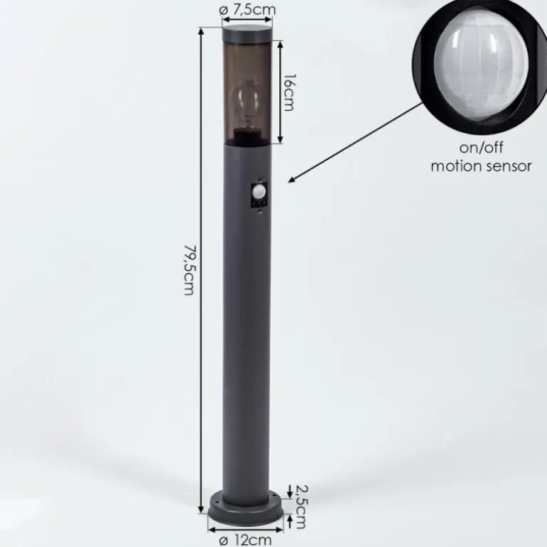 Borne lumineuse Gaborone Anthracite, 1 lumière, Détecteur de mouvement