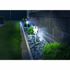 Borne lumineuse - kit de 2 Globo SOLAR LED Acier inoxydable, Noir, 1 lumière