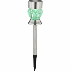 Borne lumineuse - kit de 2 Globo SOLAR LED Acier inoxydable, Noir, 1 lumière