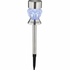 Borne lumineuse - kit de 2 Globo SOLAR LED Acier inoxydable, Noir, 1 lumière