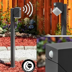 Borne lumineuse Toogong LED Anthracite, 1 lumière, Détecteur de mouvement