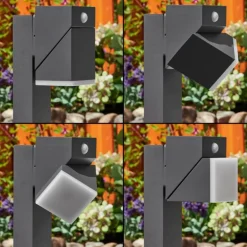 Borne lumineuse Toogong LED Anthracite, 1 lumière, Détecteur de mouvement