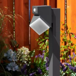 Borne lumineuse Toogong LED Anthracite, 1 lumière, Détecteur de mouvement