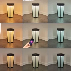 Borne lumineuse Begg LED Noir, 1 lumière, Détecteur de mouvement, Changeur de couleurs