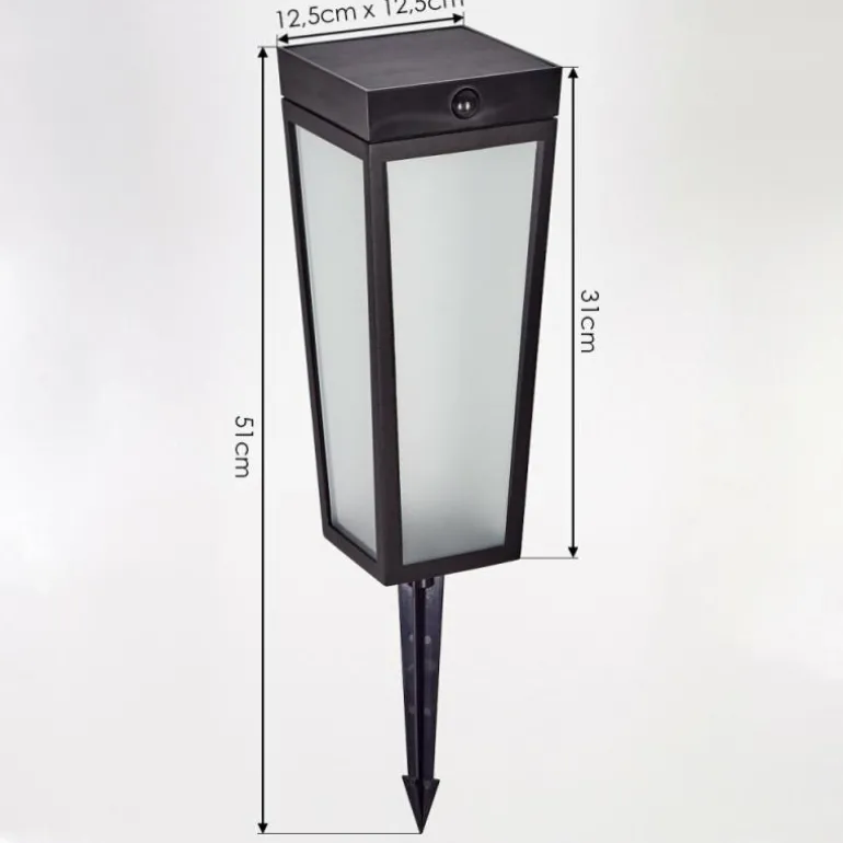 Borne lumineuse Begg LED Noir, 1 lumière, Détecteur de mouvement, Changeur de couleurs