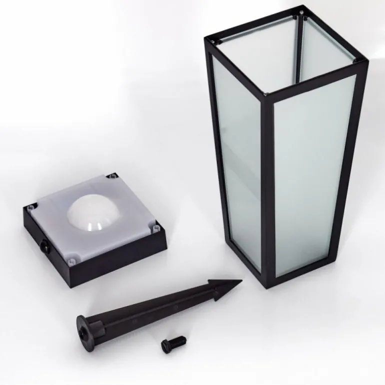 Borne lumineuse Begg LED Noir, 1 lumière, Détecteur de mouvement, Changeur de couleurs