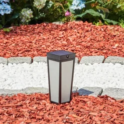 Borne lumineuse Begg LED Noir, 1 lumière, Détecteur de mouvement, Changeur de couleurs