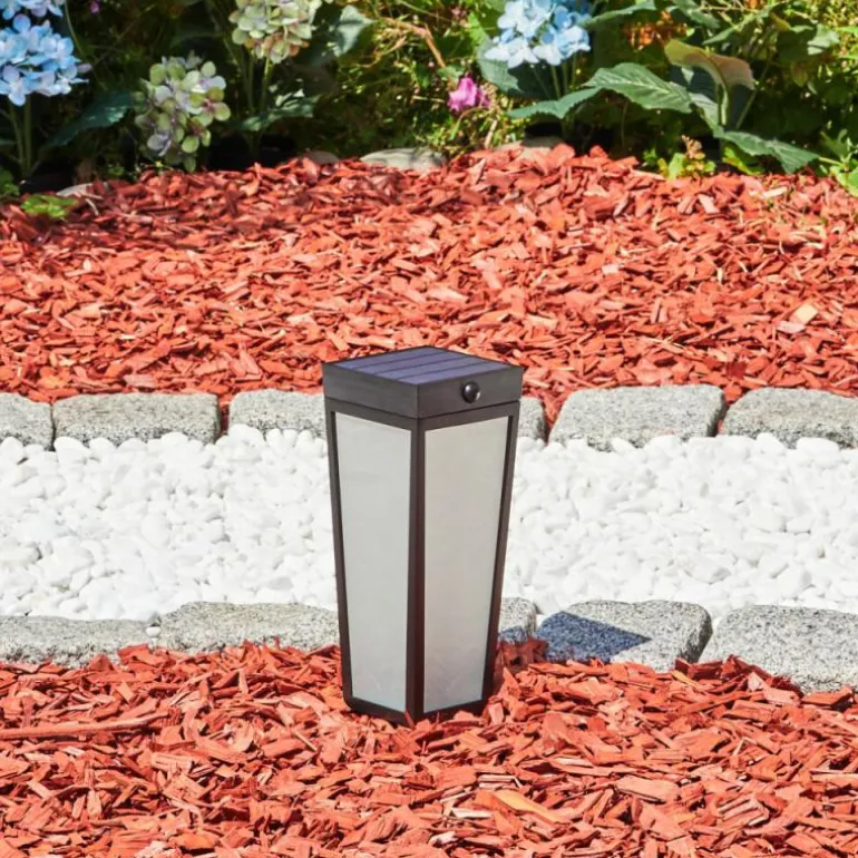 Borne lumineuse Begg LED Noir, 1 lumière, Détecteur de mouvement, Changeur de couleurs