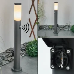 Borne lumineuse Caserta Anthracite, 1 lumière, Détecteur de mouvement