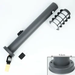 Borne lumineuse Caserta Anthracite, 1 lumière, Détecteur de mouvement