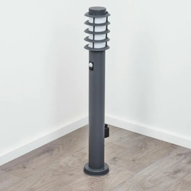 Borne lumineuse Caserta Anthracite, 1 lumière, Détecteur de mouvement