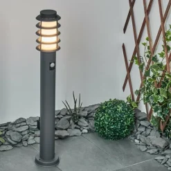 Borne lumineuse Caserta Anthracite, 1 lumière, Détecteur de mouvement