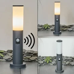 Borne lumineuse Caserta Anthracite, 1 lumière, Détecteur de mouvement