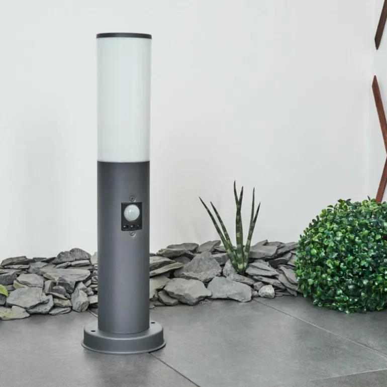 Borne lumineuse Caserta Anthracite, 1 lumière, Détecteur de mouvement