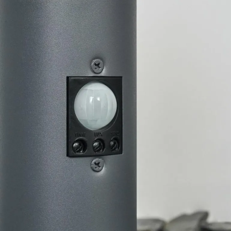 Borne lumineuse Caserta Anthracite, 1 lumière, Détecteur de mouvement