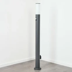 Borne lumineuse Caserta Anthracite, 1 lumière, Détecteur de mouvement