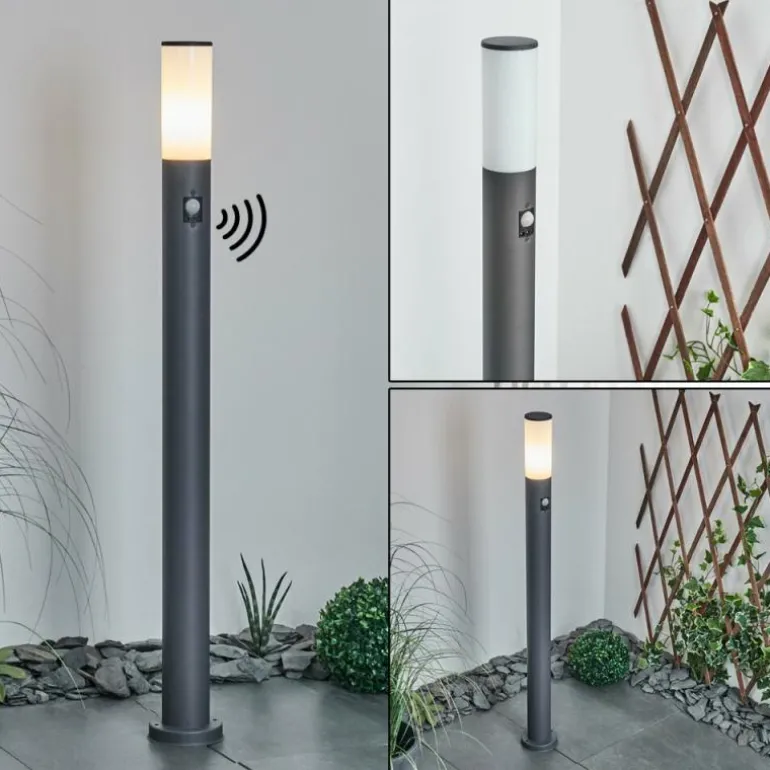 Borne lumineuse Caserta Anthracite, 1 lumière, Détecteur de mouvement