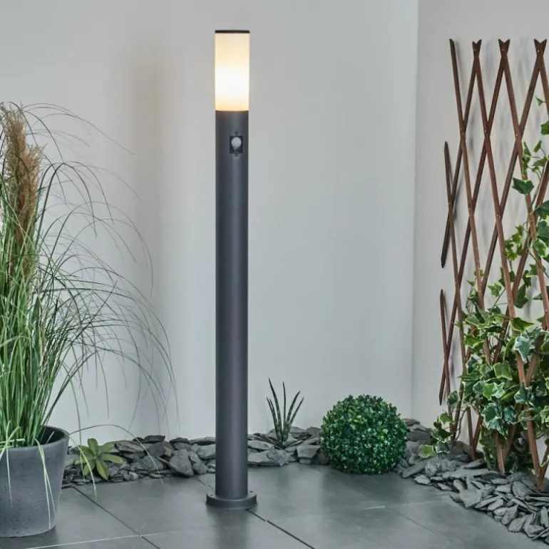 Borne lumineuse Caserta Anthracite, 1 lumière, Détecteur de mouvement