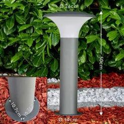 Borne lumineuse Chelmsford LED Anthracite, 1 lumière