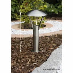 Borne lumineuse Eglo Roofus Acier inoxydable, 1 lumière