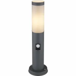 Borne lumineuse Globo BOSTON Anthracite, 1 lumière, Détecteur de mouvement