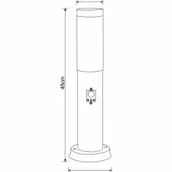 Borne lumineuse Globo BOSTON Anthracite, 1 lumière, Détecteur de mouvement