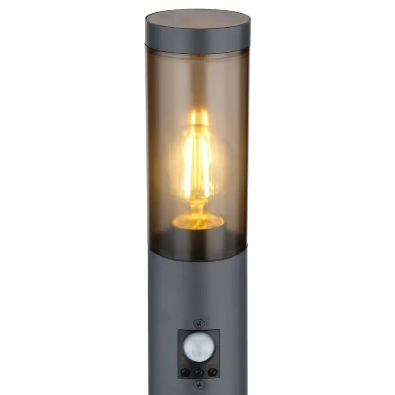 Borne lumineuse Globo BOSTON Anthracite, 1 lumière, Détecteur de mouvement