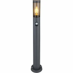 Borne lumineuse Globo BOSTON Anthracite, 1 lumière, Détecteur de mouvement