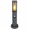Borne lumineuse Globo BOSTON Anthracite, 1 lumière, Détecteur de mouvement
