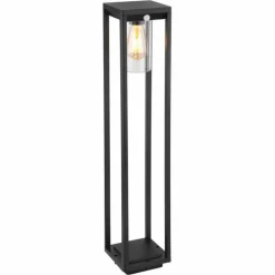 Borne lumineuse Globo CANDELA Noir, 1 lumière, Détecteur de mouvement