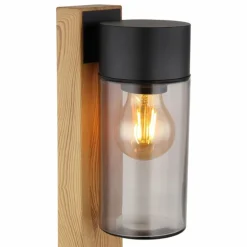 Borne lumineuse Globo ETSI Couleur bois, Noir, 1 lumière