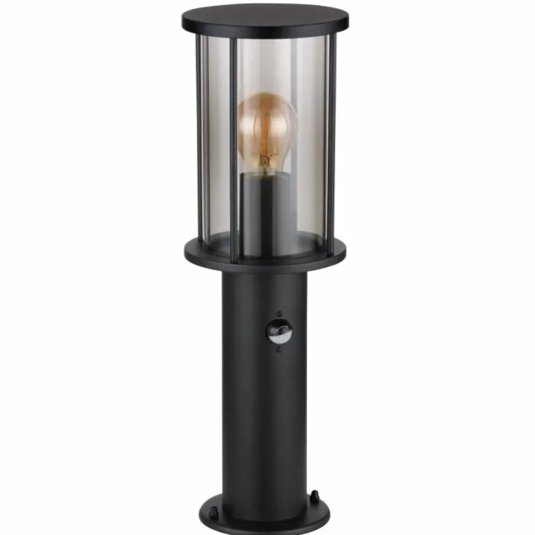 Borne lumineuse Globo GRACEY Noir, 1 lumière, Détecteur de mouvement
