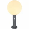 Borne lumineuse Globo OSSY Anthracite, 1 lumière, Détecteur de mouvement