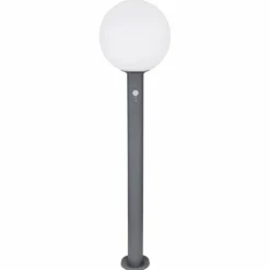 Borne lumineuse Globo OSSY Anthracite, 1 lumière, Détecteur de mouvement