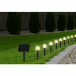 Borne lumineuse Globo SOLAR LED Noir, Transparent, 20 lumières, Changeur de couleurs