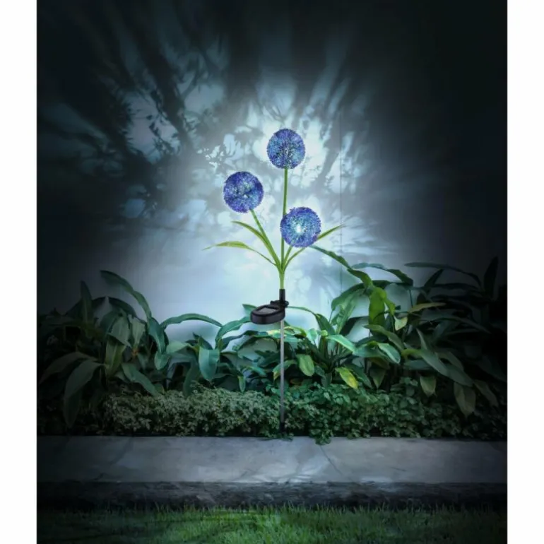 Borne lumineuse Globo SOLAR LED Vert, Lila, 3 lumières