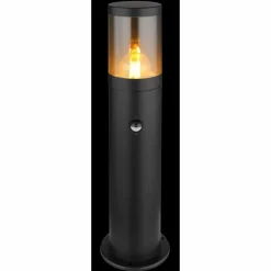 Borne lumineuse Globo XELOO Noir, 1 lumière, Détecteur de mouvement