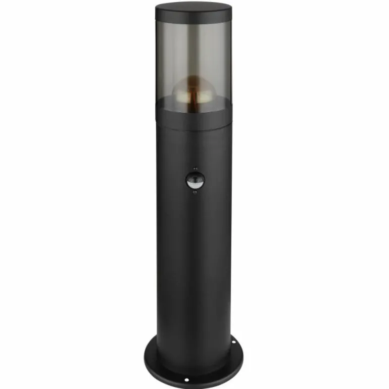 Borne lumineuse Globo XELOO Noir, 1 lumière, Détecteur de mouvement