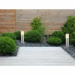 Borne lumineuse Globo XELOO Argenté, 1 lumière, Détecteur de mouvement