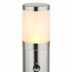 Borne lumineuse Globo XELOO Argenté, 1 lumière, Détecteur de mouvement