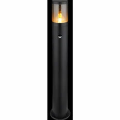 Borne lumineuse Globo XELOO Noir, 1 lumière, Détecteur de mouvement