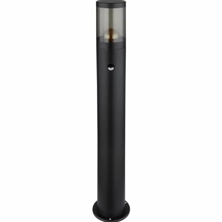 Borne lumineuse Globo XELOO Noir, 1 lumière, Détecteur de mouvement