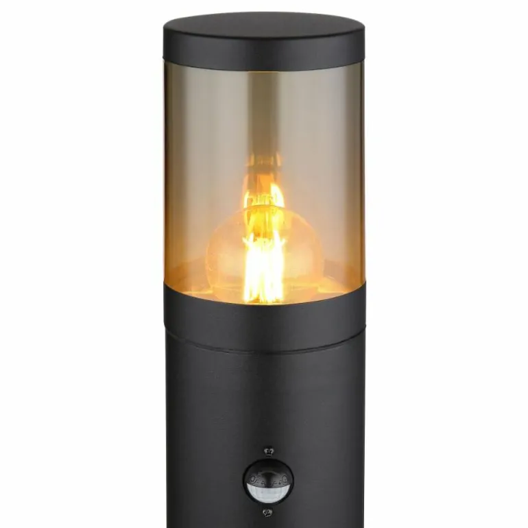 Borne lumineuse Globo XELOO Noir, 1 lumière, Détecteur de mouvement