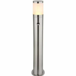 Borne lumineuse Globo XELOO Argenté, 1 lumière, Détecteur de mouvement