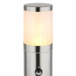 Borne lumineuse Globo XELOO Argenté, 1 lumière, Détecteur de mouvement