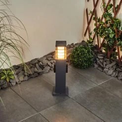 Borne lumineuse Habolale Gris, 1 lumière