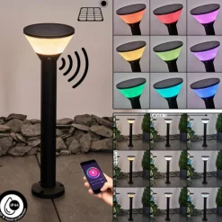 Borne lumineuse Joennierni LED Noir, 1 lumière, Détecteur de mouvement, Changeur de couleurs